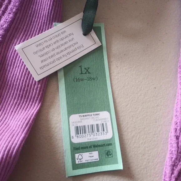 Terra & Sky women's size 1X violet waffle knit sweater - Picture 12 of 15